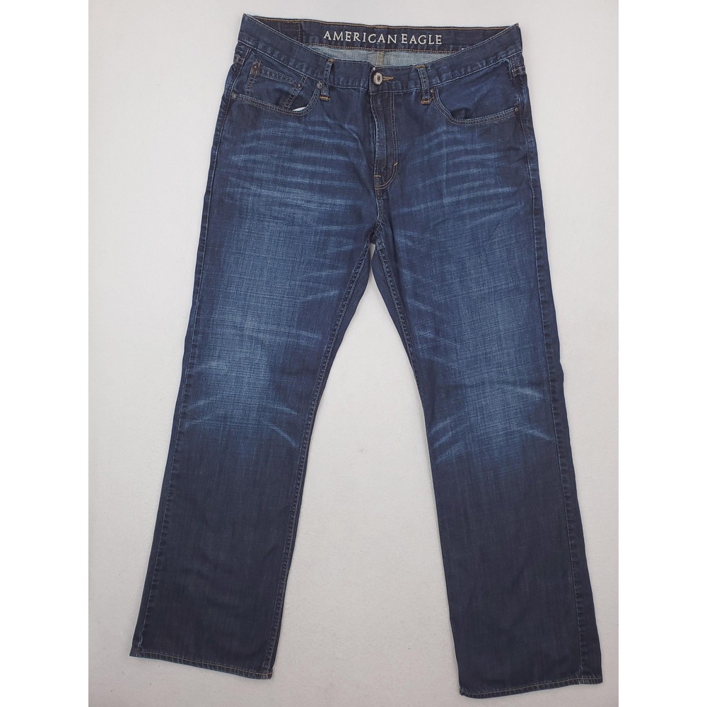 American Eagle Jeans Mens 36x34 Blue Low Rise Boot Bootcut Medium Wash Denim